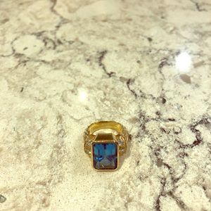 Ladies Topaz and diamonds ring